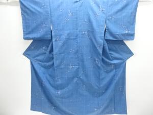 蝶模様織り出し手織り紬着物